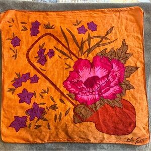 Karen Scott Orange and Red Patterned Scarf